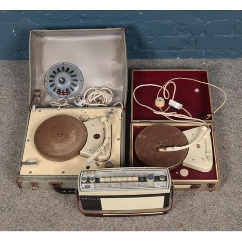 270 - Two portable record players including Stella and Philips along with Beolit Deluxe radio.