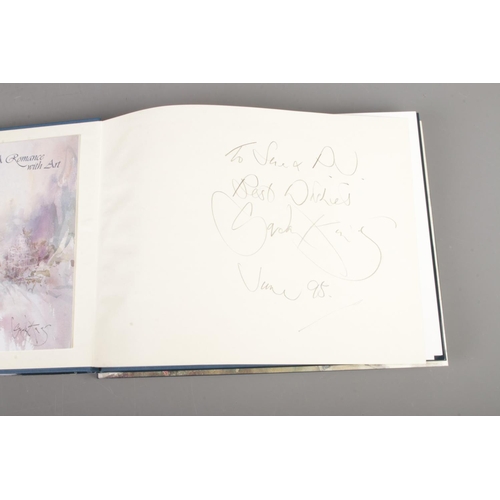 38 - Two signed copies of 'A Romance with Art' by Gordon King. Inscriptions to the front pages in pencil.