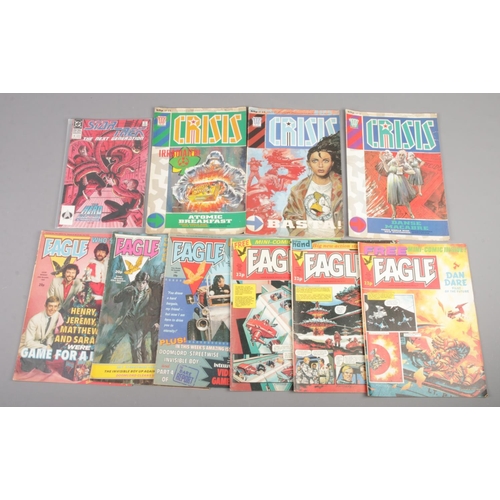 54 - A small quantity of mostly 1980s comics. Includes DC Star Trek, Crisis and Eagle.