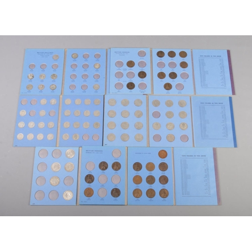 103 - Six Great Britain pre decimal coins presentation folders. Includes shillings, half crowns, pennies e... 