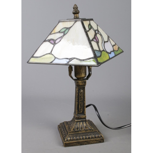 116 - A small Tiffany style table lamp.