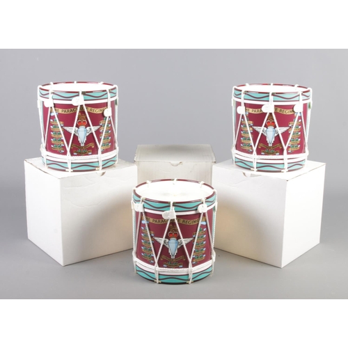 16 - Three boxed Parachute Regiment drum shaped ice buckets.