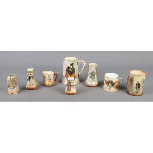 109 - A collection of Royal Doulton Dickensian ware ceramics. To include Sam Weller, Tony Weller and Capta... 