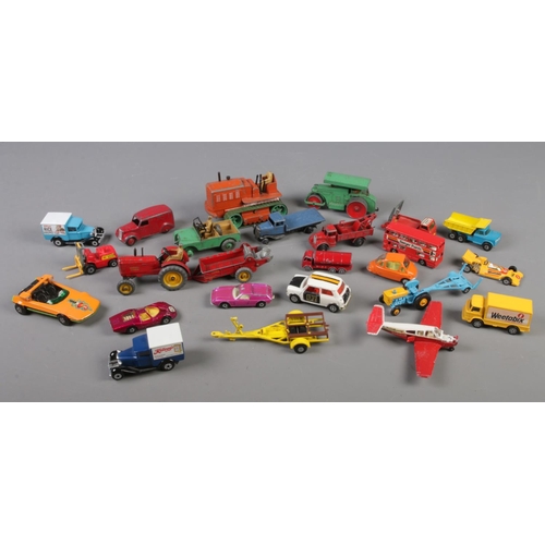 113 - A box of diecast vehicles. Includes Corgi Toys Heinkel, Corgi Toys Whizzwheels Mini Cooper, Dinky To... 