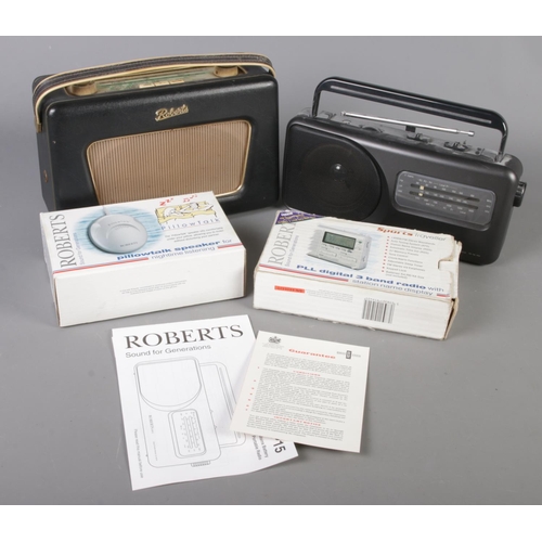 172 - A box of Roberts radios. Including Robert R500 example, etc.