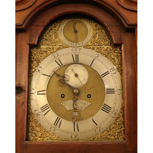 456 - A Georgian mahogany longcase clock, the brass dial marked for Edward Clark, London. With weights and... 