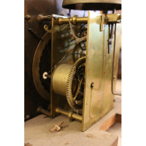 456 - A Georgian mahogany longcase clock, the brass dial marked for Edward Clark, London. With weights and... 