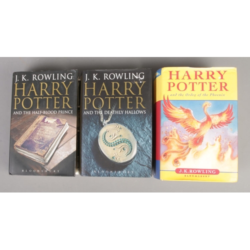 87 - Three hardback Harry Potter books, by J.K. Rowling - all first editions. To include the Half Blood P... 