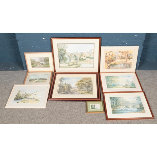 343 - A large quantity of watercolours, limited edition prints and prints of landscape scenes. Includes sc... 