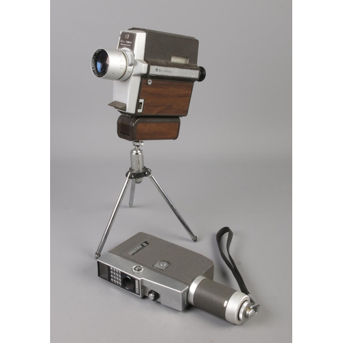 11 - Two vintage cine cameras. Includes Bell & Howell AutoLoad 308 and Petri 8.
