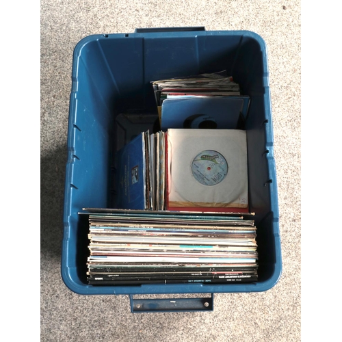 217 - A quantity of records and singles of mainly pop to include Madonna, Abba, Bee Jees, etc.