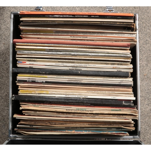 221 - Two carry cases of LP records. Includes classical, Nat King Cole, Frank Sinatra etc.