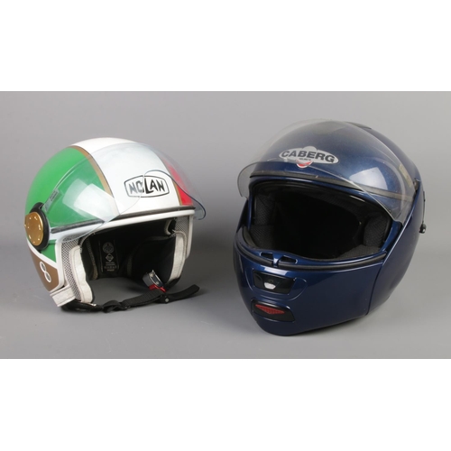 241 - Two Motorcycle helmets; Nolan N20 and Caberg.