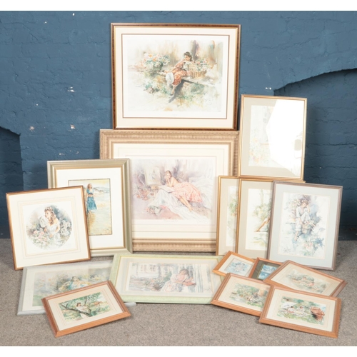 342 - After Gordon King (1939-), A large quantity of framed prints. Includes a limited edition (451/600) f... 