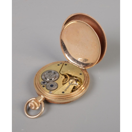 352 - A 14ct gold filled Prescot pocket watch along with Waltham half-hunter example.