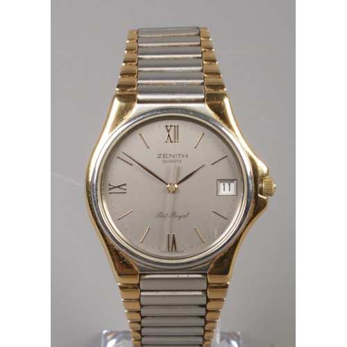 361 - A gents stainless steel Zenith Port Royal quartz wristwatch.