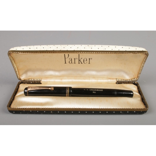 363 - A cased Parker fountain pen with 14ct gold Summit nib.