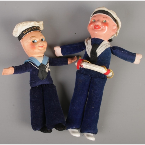 78 - Two Nora Welling sailor dolls. Largest example 24cm.