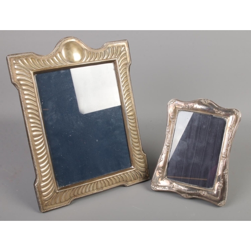 380 - Two silver mounted photo frames. Largest example assayed Sheffield 1988 by John Bull Ltd and the oth... 