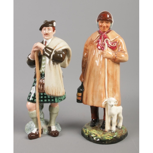 383 - Two Royal Doulton figures; The Laird HN2361 and The Shepherd HN1975.