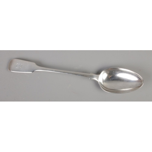 399 - A William Eaton silver basting spoon featuring lion crest to handle. Assayed London 1831. Total weig... 