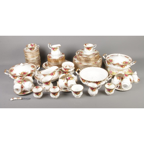 85 - A collection of Royal Albert Old Country Roses dinner wares including tureens, plates, tea cups and ... 