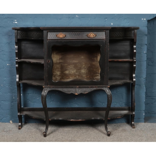 446 - A Victorian ebonised empire cabinet base/sideboard.