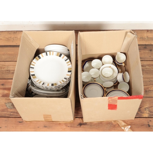 222 - Two boxes of teawares. Includes Cauldon tea service (Approx. 38 pieces) along with Staffordshire Mid... 