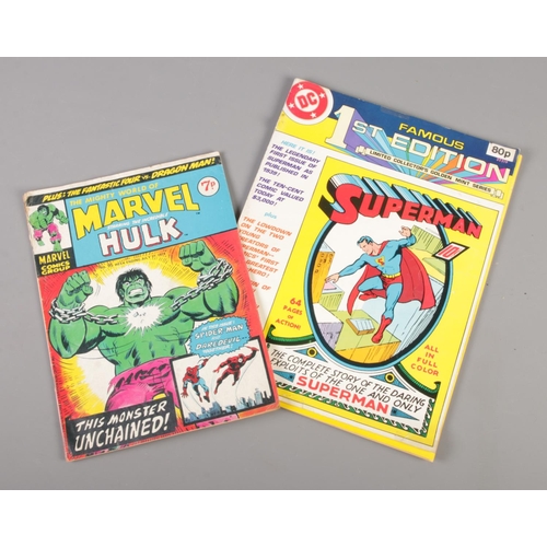 486 - Two comics. Includes The Mighty World of Marvel Hulk, No. 95 from 1974 and Famous 1st Edition Limite... 