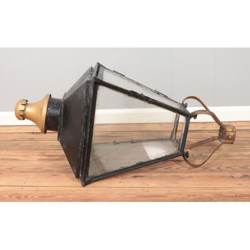 242 - A Victorian street lantern top/head with scroll supports.