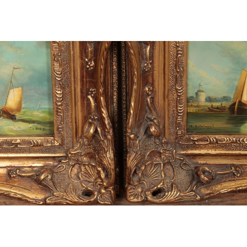 294 - Two gilt framed oil on board seascape paintings, both signed. 