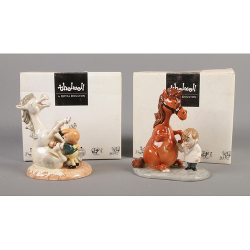 392 - Two Royal Doulton Norman Thelwell figures titled Body Brush NT7 and Detecting Ailments NT8. Boxed wi... 