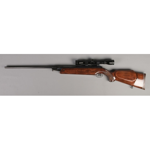 417 - A Feinwerkbau Sport 127 .22cal break barrel air rifle. Fitted with Tasco Pronghorn scope. CAN NOT PO... 