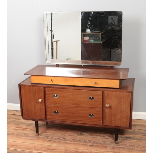 448 - A Beautility dressing table with mirror featuring upper tier drawer and tapered legs. Approx. dimens... 