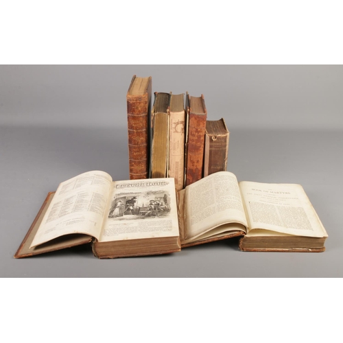 514 - A small quantity of antique books. Includes The Book of Martyrs, The Leisure Hour 1864, Strand Magaz... 