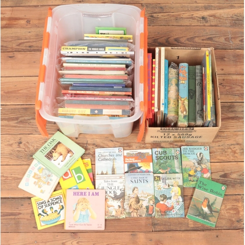 515 - Two boxes of children's hardback books. Includes Ladybird examples.