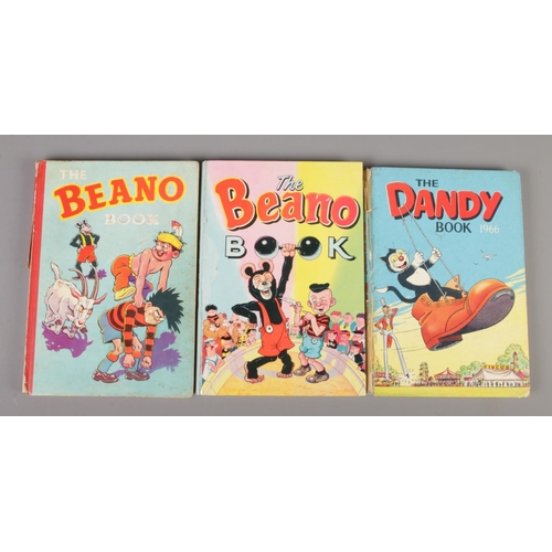 463 - Three Beano & Dandy books. Includes 1966 Dandy book and two early Beano books.