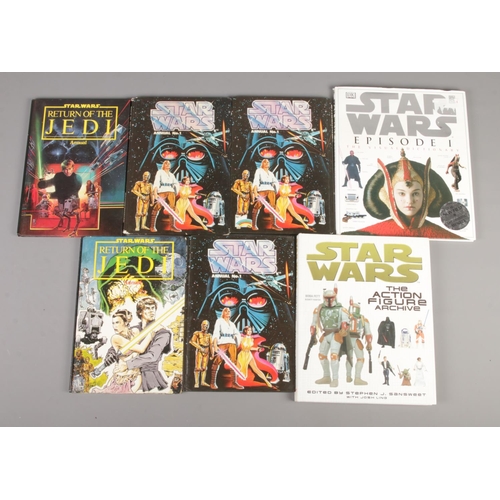 476 - Five Star Wars annuals along with two Star Wars books. Includes three Star Wars No.1 annuals, two Re... 