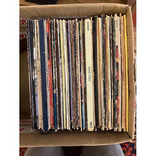 178 - Two boxes and one carry case containing vinyl records of mainly pop and rock examples including Pink... 