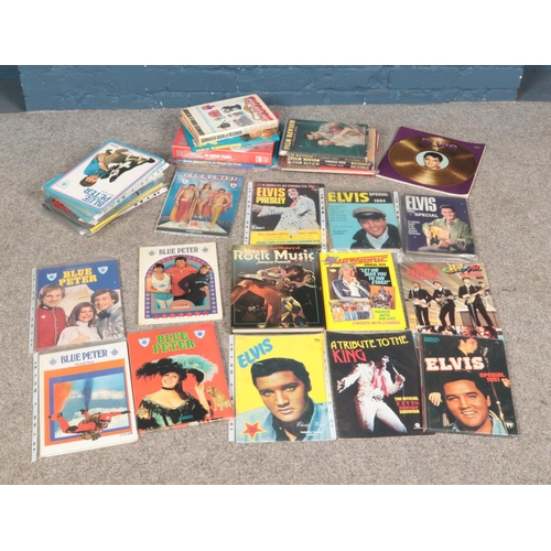 536 - Collection of Elvis Presley books and annuals with other film and television annuals including Blue ... 