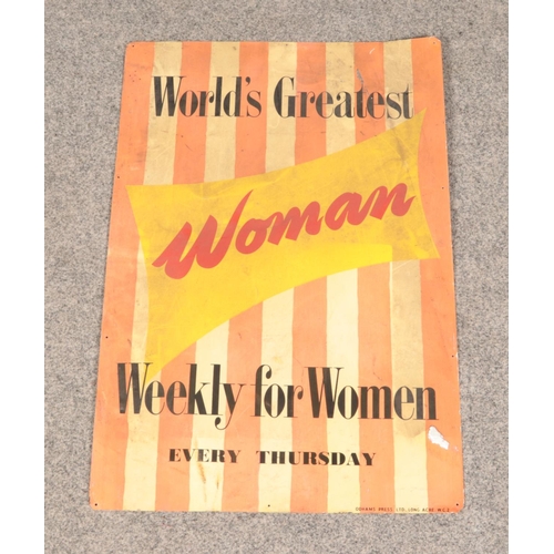 546 - Worlds Greatest Woman metal sign 76cm x 51cm