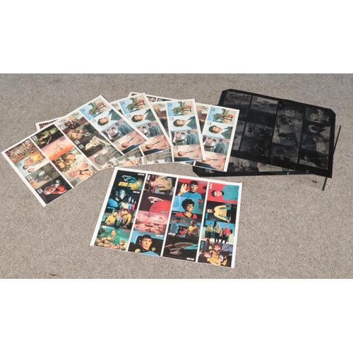 554 - Star Trek Engale Marketing postcards (16 on 1 sheet) including other Engale Marketing British Tv Cla... 