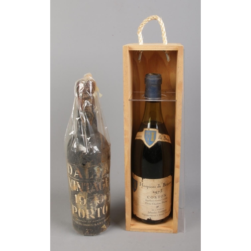 152 - A Vintage Dalva Porto 9170 port along with cased Hospices De Beaune 1973 wine.