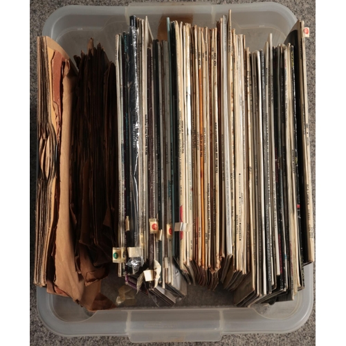 165 - A box of assorted records of mainly pop and easy listening to included Cliff Richard, Abba, Japan, P... 