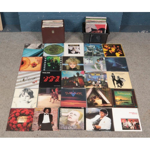 192 - Two boxes of mainly rock and pop records. To include Michael Jackson, The Police, David Bowie, U2, G... 