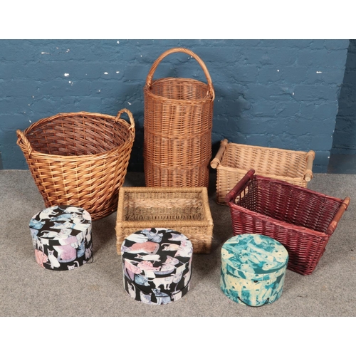 315 - A quantity of mostly wicker baskets.