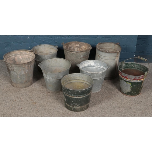 341 - A quantity of galvanised metal buckets.