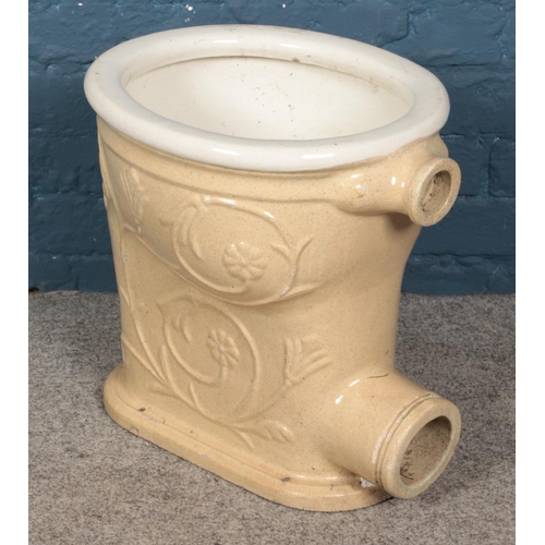 342 - A ceramic toilet bowl planter. (43cm x 36cm)