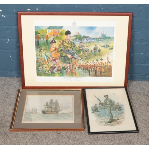 364 - Three framed prints, including Limited Edition (227/200) 'From Barrosa to the Millenium, signed by t... 