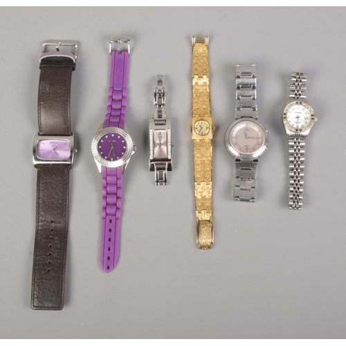 93 - Six ladies quartz wristwatches including Sekonda, Casio, Bench, etc.